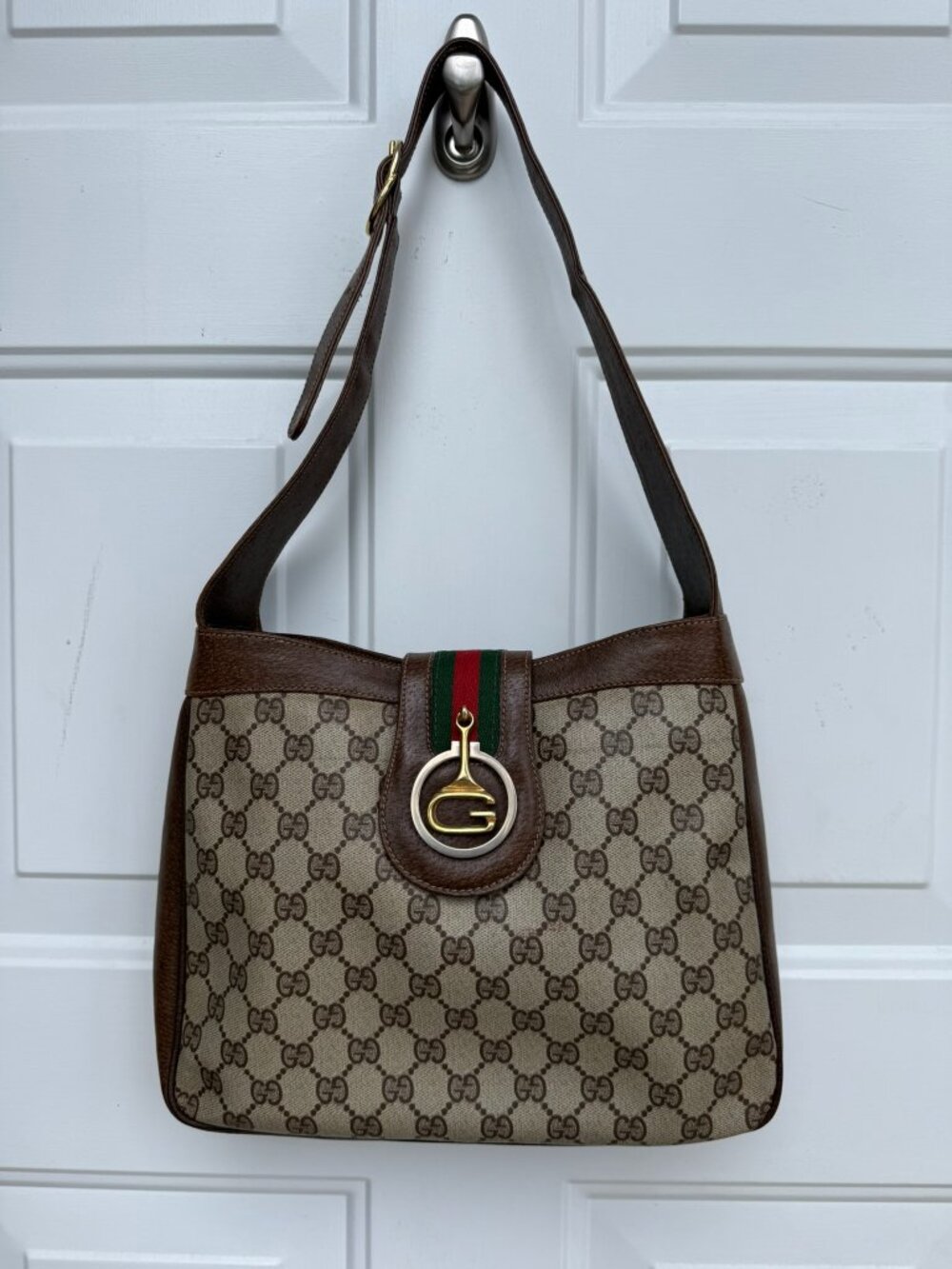 Vintage 1970's Gucci GG Monogram Shoulder Bag